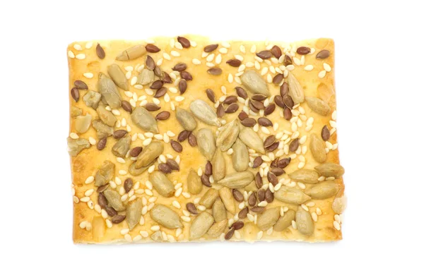 Cookie with seeds and flax — Stock Photo, Image