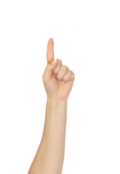 Рука указательным пальцем