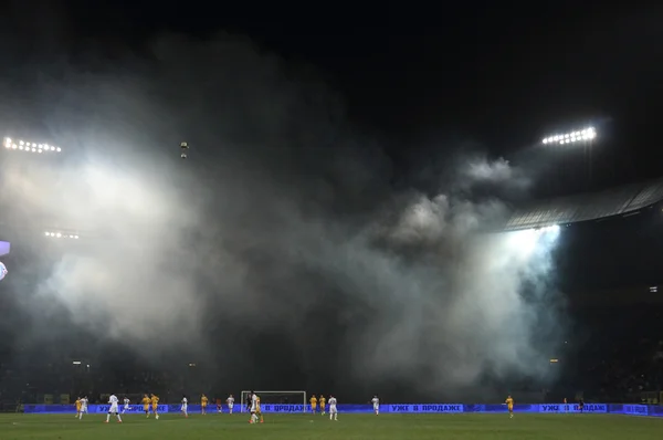 Metalista - Dnipro. 9º partido de la Liga Premier Ucraniana. Kharkiv, Ucrania. septiembre 27, 2015 . —  Fotos de Stock