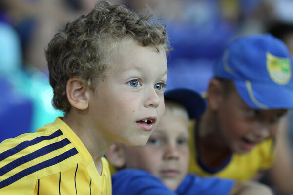 Fans emotions during soccer match.