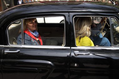 Kharkiv, Ukrayna - 17 Nisan 2016: Retro / vintage otomobiller sergisi.