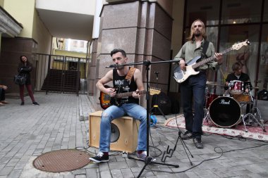 Kharkiv, Ukrayna - 21 Mayıs 2016: Sokak müzik günü.