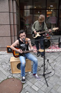 Kharkiv, Ukrayna - 21 Mayıs 2016: Sokak müzik günü.