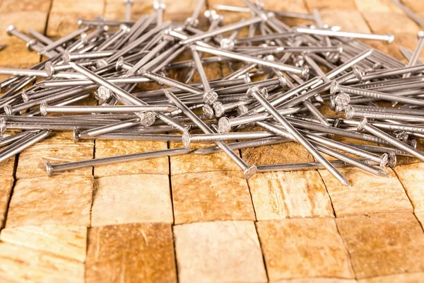 Silver steel nails. — Stock Photo, Image