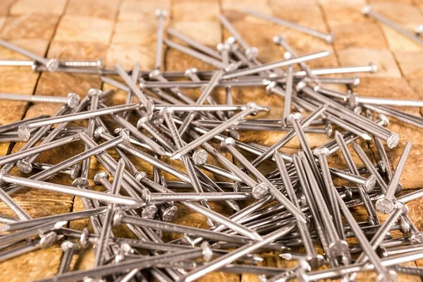 Silver steel nails. — Stock Photo, Image