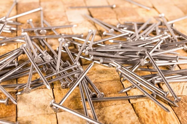 Silver steel nails. — Stock Photo, Image