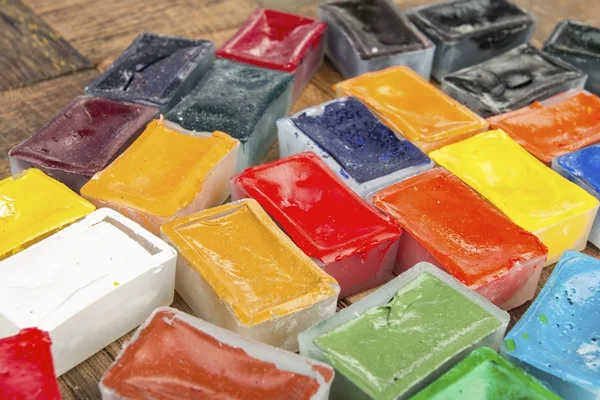 Old watercolor paints — Stock Photo, Image