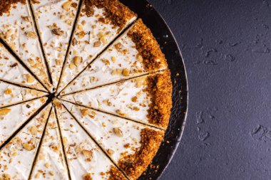 Klasik arka planda nefis bir pasta. Boşluğu kopyala.