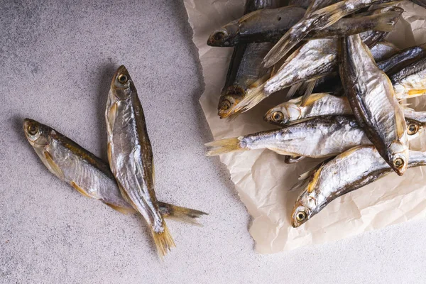 Sonnengetrockneter Salziger Fisch Studiofoto — Stockfoto