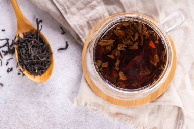 Geleneksel Asya çayı. Eski tarz. Aşçılık arka plan kavramı.