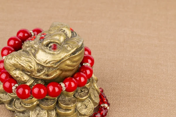 Beads jewelry and money frog. — Stock fotografie