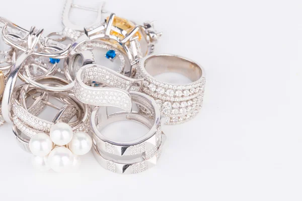 Many fashionable women's jewelry. — Stock Photo, Image