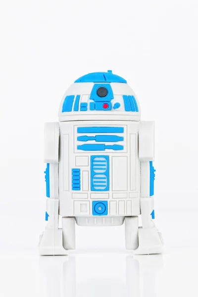 Резиновая мини-фигура робота R2-D2 из "Звездных войн" . — стоковое фото