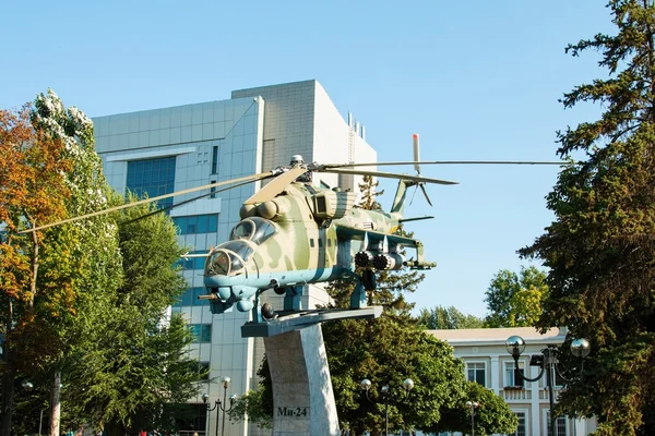 Russian helicopter Mi - 24 monument. — Stock Photo, Image
