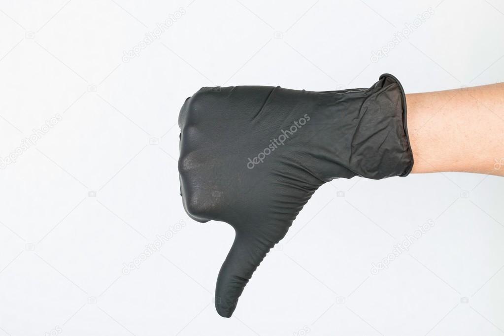 Hand in medical glove.