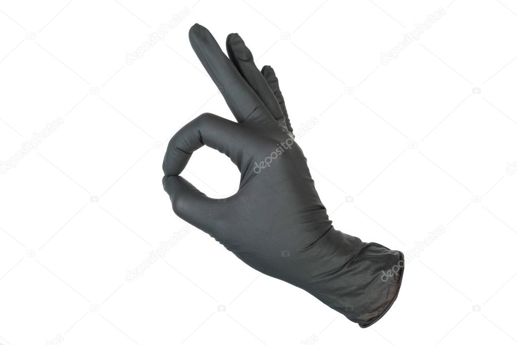 Black Surgical Latex Glove.