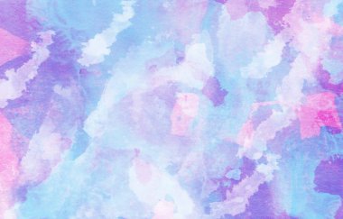 Soyut suluboya mavi beyaz ve mor arkaplan