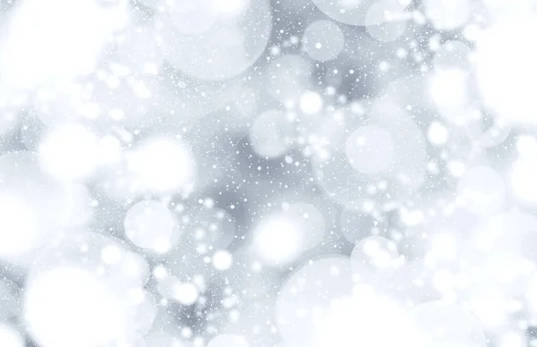 Soyut Kış Gümüşü Beyaz Bokeh Arkaplanı — Stok fotoğraf
