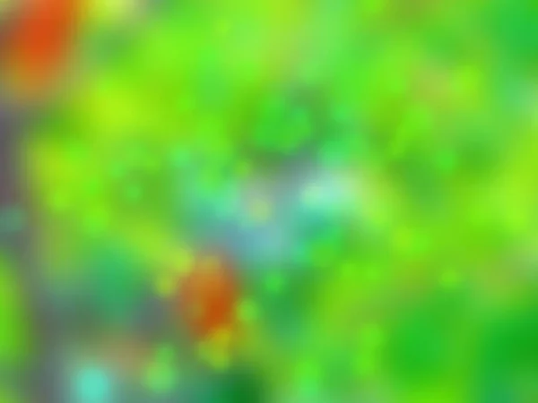 Leuchtend Grüner Verschwommener Bokeh Hintergrund Mit Spritzern Aus Orange Lila — Stockfoto