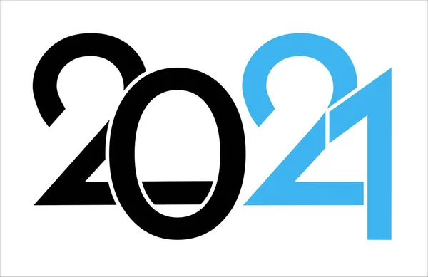 Logo Roku2021 Černá Modrá Čísla Bílém Pozadí Vektorová Ilustrace — Stockový vektor