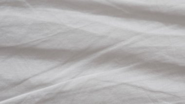 Beyaz buruşmuş kumaş dokusu arkaplanı   
