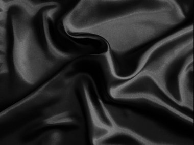 Siyah buruşuk kumaş arka plan.. Sıvı dalgalı şekil.