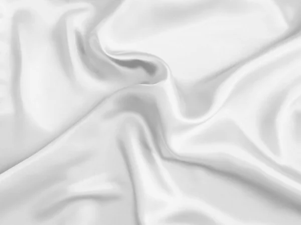 Shiny White Crumpled Fabric Elegant Cloth Texture Background — Stock Photo, Image