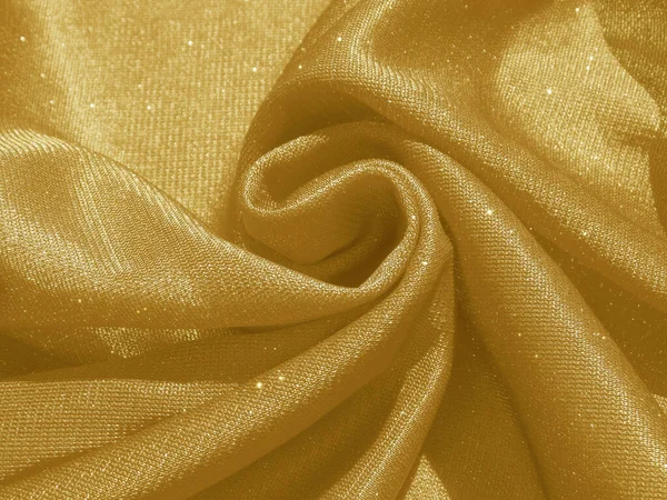 Shiny Gold Crumpled Fabric Elegant Cloth Background — Stock Photo, Image