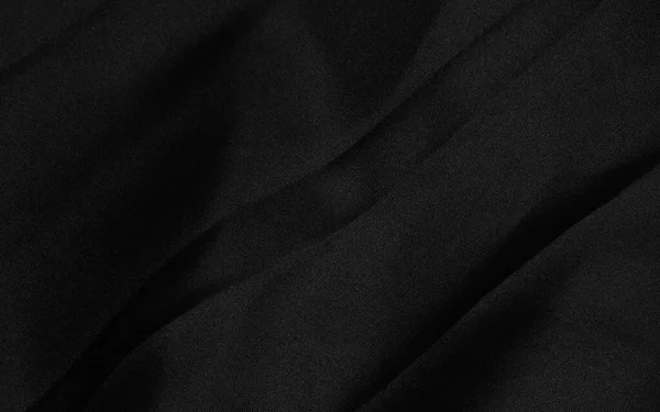 Black Crumpled Fabric Texture Background — Stock Photo, Image