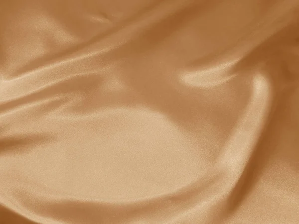 Shiny Peachy Crumpled Fabric Background Liquid Wavy Cloth Background — Stock Photo, Image