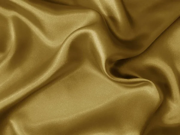 Shiny Gold Crumpled Fabric Background Liquid Wavy Shape — Stock Photo, Image