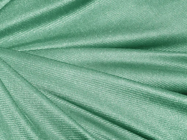 Folded Mint Green Fabric Texture Background — Stock Photo, Image