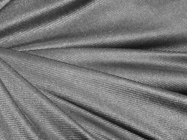 Fałdy Ciemnosrebrnej Tkaniny Tekstury Tła — Zdjęcie stockowe
