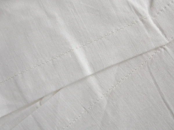 Fundo Textura Tecido Branco Costuras Roupa Cama Closeup — Fotografia de Stock