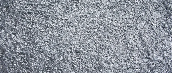 Silber Aluminium Zerknüllte Folie Textur — Stockfoto