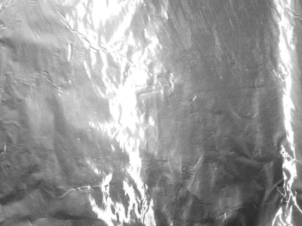 Argent Métal Froissé Feuille Texture Fond — Photo