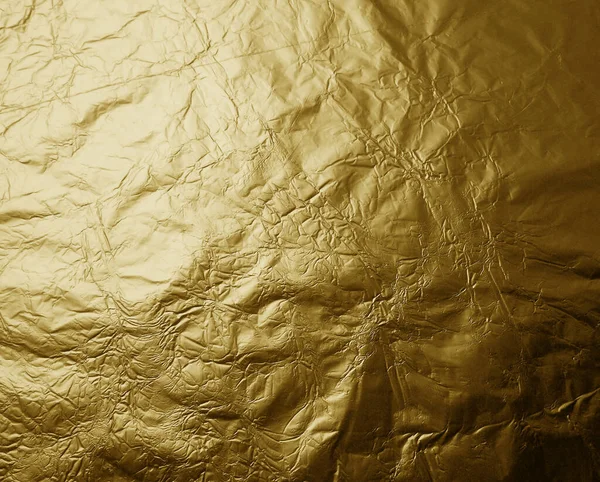 Lámina Metal Dorado Mate Con Gradiente Textura Arrugada — Foto de Stock