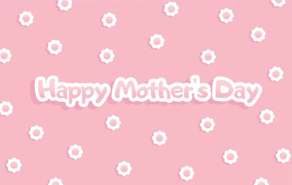 Feliz Cartão Felicitações Dia Das Mães Inscrição Branca Rosa Fundo — Fotografia de Stock
