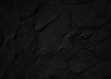 Siyah taş desenli duvar. Grunge arkaplanı