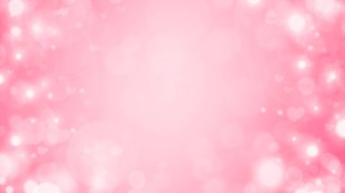 Sevgililer Günü pembe arka planda yumuşak kalpler ve daireler