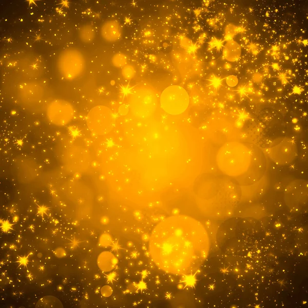 Golden glow gradient bokeh background with circles and sparkles