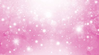 Pembe ve beyaz soyut gradyan çember ve kalplerle donatılmış. Yumuşak Sevgililer Günü arkaplanı
