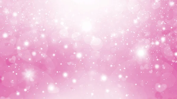 Розовый Белый Абстрактный Градиент Боке Фон Кругами Сердцами Мягкий День — стоковое фото