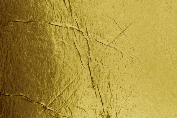 Grunge Fondo Textura Lámina Oro Con Grietas Arañazos — Foto de Stock