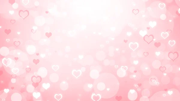 Soft Blurred Pink White Background Hearts Circles Valentines Day Bokeh — Φωτογραφία Αρχείου