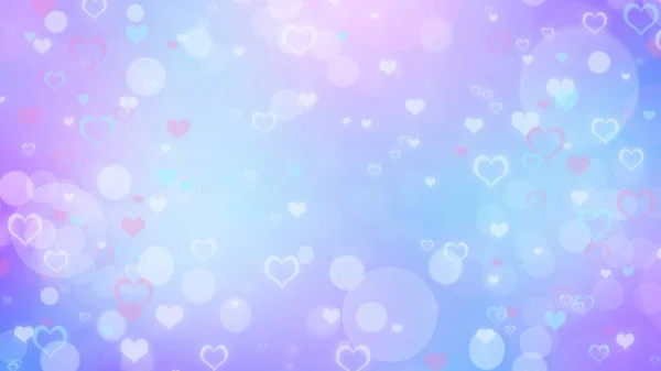 Soft Blurred Purple Blue Pink Background Hearts Circles Valentines Day — ストック写真