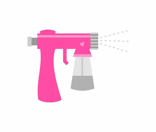 Máquina Bronceadora Spray Rosa Gris Ilustración Vectorial Plana — Vector de stock