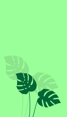 Canavarların temsili yeşil arka planda gölgeli leziz yapraklar.