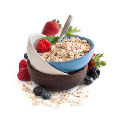 meyve bir kase yulaf ezmesi 