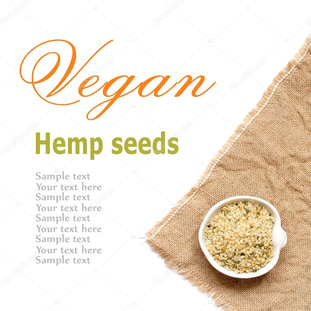 Raw Organic hemp seeds in a bowl